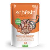 SCHESIR Complete Nutrition Cat Food, Tuna Chicken &amp;amp; Shrimp in Jelly Pouch 85g image