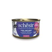 SCHESIR Complete Nutrition Cat Food, Tuna &amp;amp; Beef in Broth Can 85g