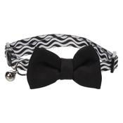 Flamingo Cat Collar - Casi Black with Bow Tie