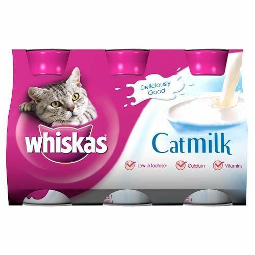Whiskas Cat Milk Low Lactose 3x200ml with Calcium & Vitamins for Kittens Over 6 Weeks - Deliciously Good, No Artificial Additives