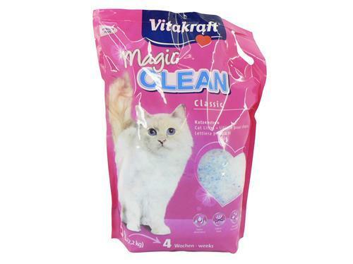Vitakraft Magic Clean Cat Litter Silicone Gel Odor-Stop Rapid Absorption Antibacterial Low Dust Compostable Size 5L (2.2kg)