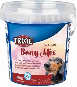 Trixie Bony Mix Dog Treats - Soft Snack with beef, lamb, salmon and chicken - Size 500g