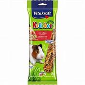 Vitakraft Fruit & Flakes Guinea Pig Treat Sticks - Sugar Free Recipe with Seeds, Vitamins, Minerals, Fruits, Cereal - Image Features: Fruit, Flakes, Seeds, Guinea Pig, Stick, Sugar Free Recipe, Vitamin C