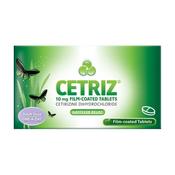 Cetriz Cetirizine 10mg Film-coated Tablets 30 image