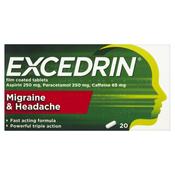 Excedrin Migraine &amp; Headache Film Coated 20 Tablets image