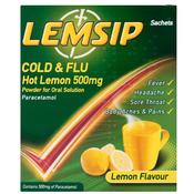 Lemsip Cold &amp; Flu Hot Lemon 500 mg Powder for Oral Solution 10 image