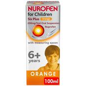 Nurofen For Children 6+ 200mg/5ml Orange 100ml (Ibuprofen) Expiry Date 08/25 image