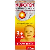Nurofen for Children Strawberry 100mg/5ml Oral Suspension 150ml (Ibuprofen) image