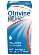 Otrivine Decongestant Adult 0.1% Nasal Drops 10ml (Xylometazoline) image