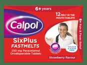 Calpol Six Plus Fastmelts 250 mg Paracetamol Orodispersible Tablets image