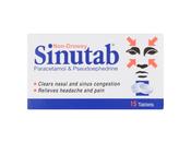 Sinutab Non-Drowsy Tabs 15 (Paracetamol/Pseudoephedrine) image