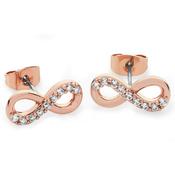 Part Stone Set Infinity Stud Earrings Rose Gold image