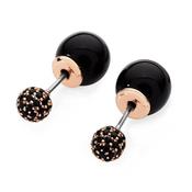 Tipperary Crystal Noir Reversable Black Ball Earrings image