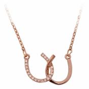 Tipperary Crystal Rose Double Horseshoe Pendant image