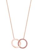 Tipperary Crystal Infinity Rings Pink Pendant - Rose Gold