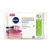 Nivea Dry Skin Biodegradable Face Wipes Pack of 20 image