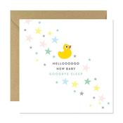 Bold Bunny Hello New Baby Goodbye Sleep Greeting Card image