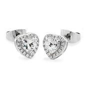 Tipperary Crystal Diamante Heart Drop Earrings Silver image