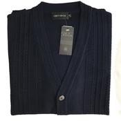 Mens Navy Button Cardigan 9192