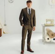 Men's Remus Uomo Petro 3 Piece Suit 12726/49 Dark Brown