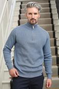 Kenrow Half Zip Sweater Justin Powder Blue Melange image