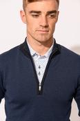 Mens Jumper Zip White Label Parker Navy