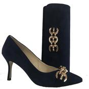 Emis Z7974 Chain Heel Shoe-Navy-6 image