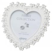 Chloe Series Heart Design. 4x4" Silver Plated with Enamel. 25mm Wide Profile. Comes in Gift Box. Luxury Velour Backing.