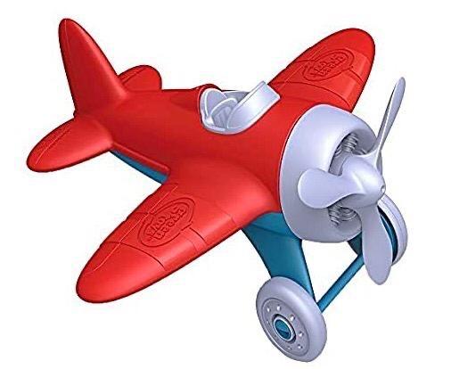 Green Toys Airplane Red Recycled Plastic Toy with Propeller and Wheels