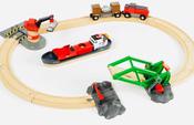 Brio Wooden Cargo Harbour Train Set image