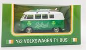 Volkswagen Bus T 1 Model 1963 With A Surfboard On It’s Roof