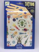 Djeco Temporary Tattoos Glow In The Dark Space Oddity