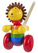 Wooden Push Along Lion In Box From Orange Tree image