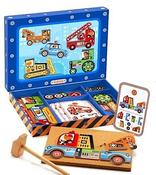 Djeco Tap Tap Vehicles Pin Art  Game with Wooden Hammer