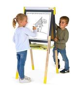 Janod Grey/yellow Blackboard Easel Adjustable And Magnetic image