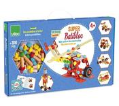 Vilac Super Batibloc Wooden Construction Set 100 Pieces with Nuts, Bolts And Tools image
