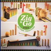 Djeco Zig &amp; Go Ball 27 Piece Action Reaction Wooden Marble Run Big Ball image