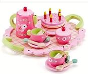 Djeco Birthday Party Wooden Tea Set Lily Rose image
