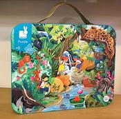 Janod In The Jungle 100 Piece Jigsaw Puzzle With Poster In A Carry Case image