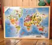 Goki 192 Piece Wooden Jigsaw Puzzle Animals of The World image