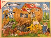 Goki Noah’s Ark Wooden Jigsaw Puzzle In Tray 96 Pieces image