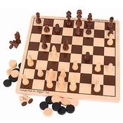 Chess and Draught Wooden Set from Bigjig image