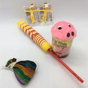 Pocket Money Collection Worry Dolls, Noisy Putty, Paper Sword And 2 Stretchy Men image
