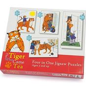 The Tiger who  Came for Tea 4 Jigsaw Puzzles In One Box image