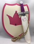 VAH Wooden Princess Shield and Unicorn Dagger with Scabbard image