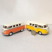 A Volkswagen Micro Bus Pull Back Die Cast Model Orange Or Yellow image