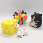 Pocket Money Collection Sensory Toys, Squishy Hamster, Stretchy Cheese with 2 Stretchy Mice and Light Up Digit Ball, Depending On Stock Items May Var image