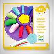 Djeco 12 Flower First Crayons for Toddlers, Easy to Hold , do Not Stain image