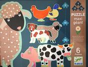 Djeco 6 Maxi Farm Animal Jigsaw Puzzles Honoré &amp; Friends image