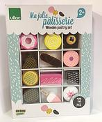 Vilac Pastry Set 12 Wooden Pretend Play Cakes image